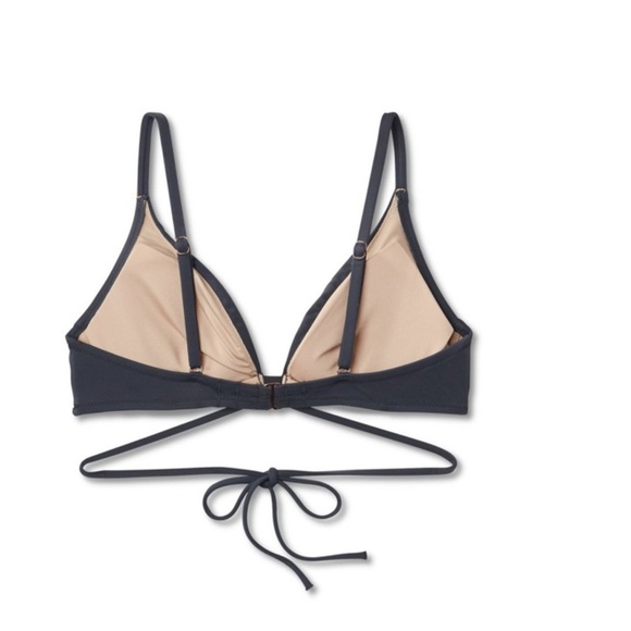 🟢Nwt Women's Embellished Strappy Triangle Bikini Top - Picture 2 of 5